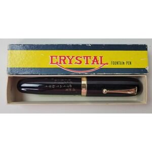 Vintage Crystal Oversized Fountain Pen Black Gold Japanese Calligraphy Gorilla